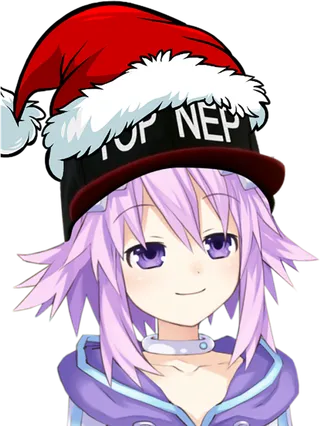 圣诞帽女孩紫色素材