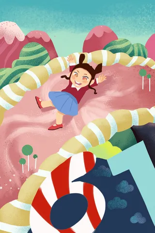 六一节日玩耍儿童PSD素材