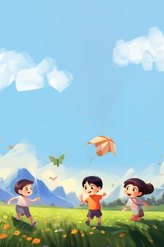 蓝天白云野外玩乐大自然背景