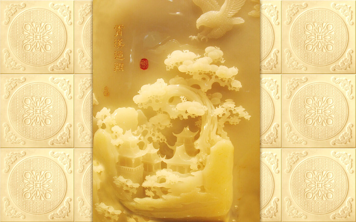 雕塑玉雕背景风景