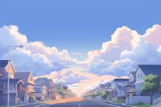 日式建筑街道阳光背景