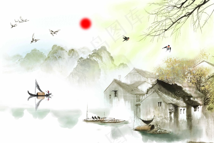 水墨山水 水墨山水素材