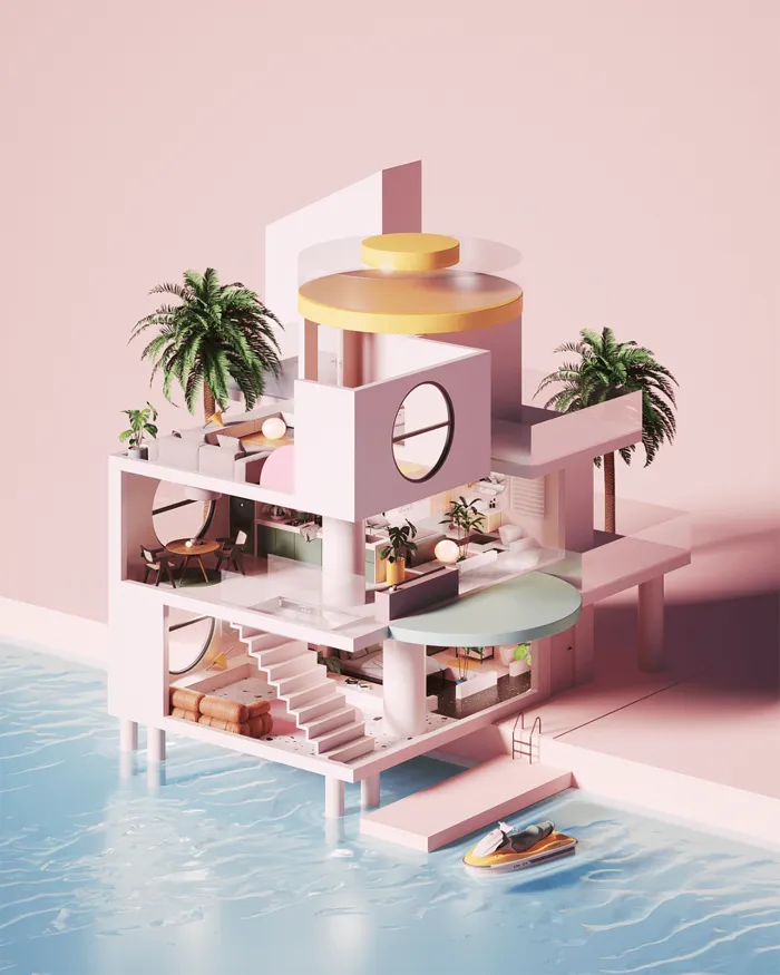 夏季游泳池背景