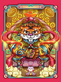 虎年中国风萌虎插画