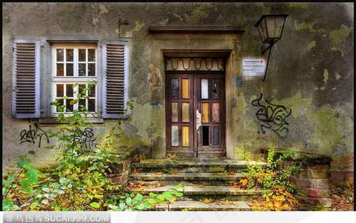 城市废墟-荒废的城市建筑小屋