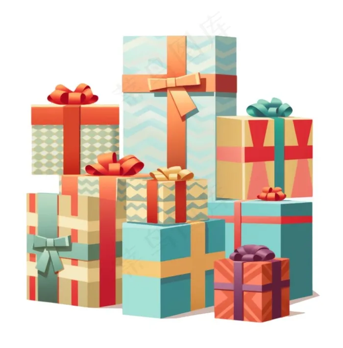 礼物礼盒卡通插画免抠(1024x1040)