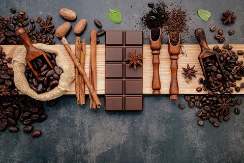 咖啡豆, 平躺, 背景, 木头, 阿拉比卡 咖啡豆, 平躺, 背景, 木头, 阿拉比卡