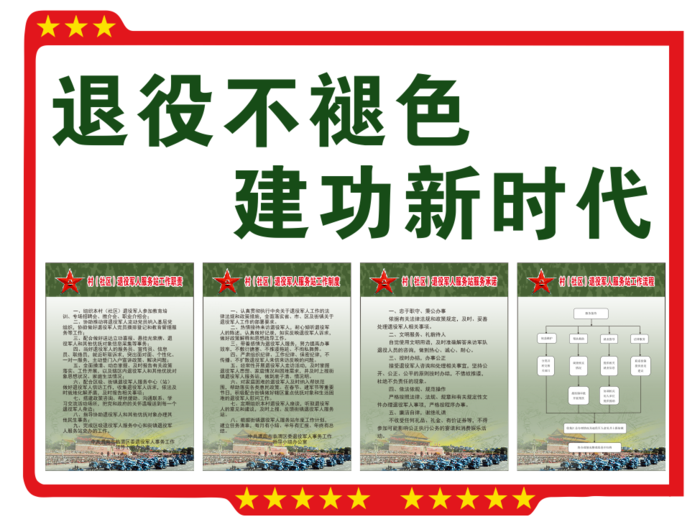 退役不褪色形象墙