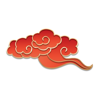 大气中国风祥云国潮风金边立体云朵剪纸创意装饰元素PNG免抠素材