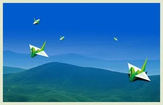 千纸鹤飞舞浪漫背景图