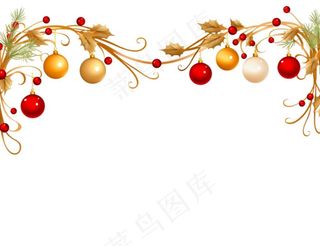 圣诞球吊饰圣诞装饰元素彩色免抠