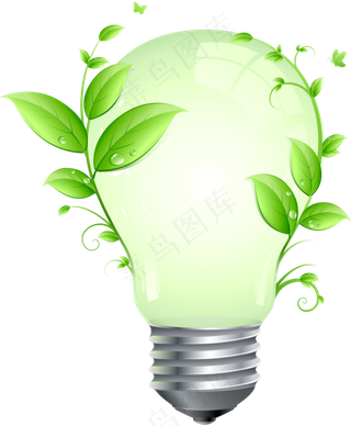 环保绿色灯泡节能