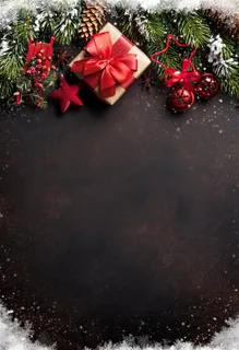 地面上的圣诞节礼物高清摄影图