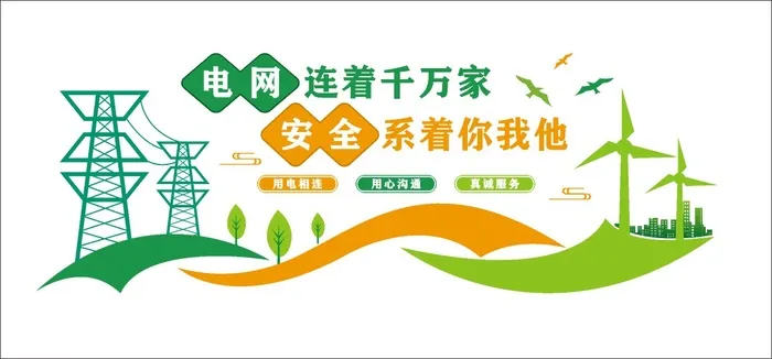 国家电网电力企业文化墙cdr矢量模版下载