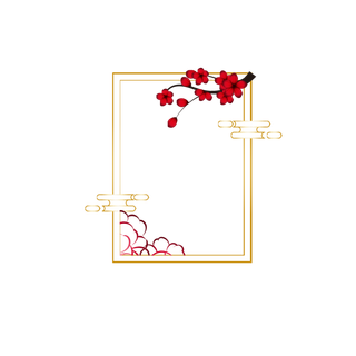 中国风中式传统祥云图案国潮古风边框云纹装饰元素PNG免抠素材图