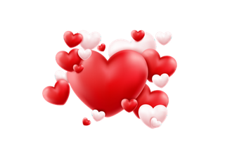 红色爱心气球免抠