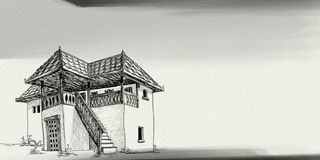 中国风传统水墨古风古典展板边框工笔画PS海报背景平面广告Ai设计素材