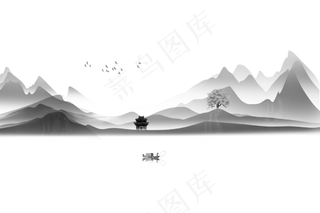 水墨山水素材 