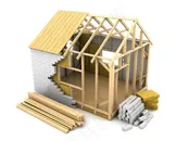 有着原木色屋顶的房屋建筑物模型