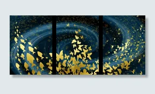 现代金色蝴蝶装饰画