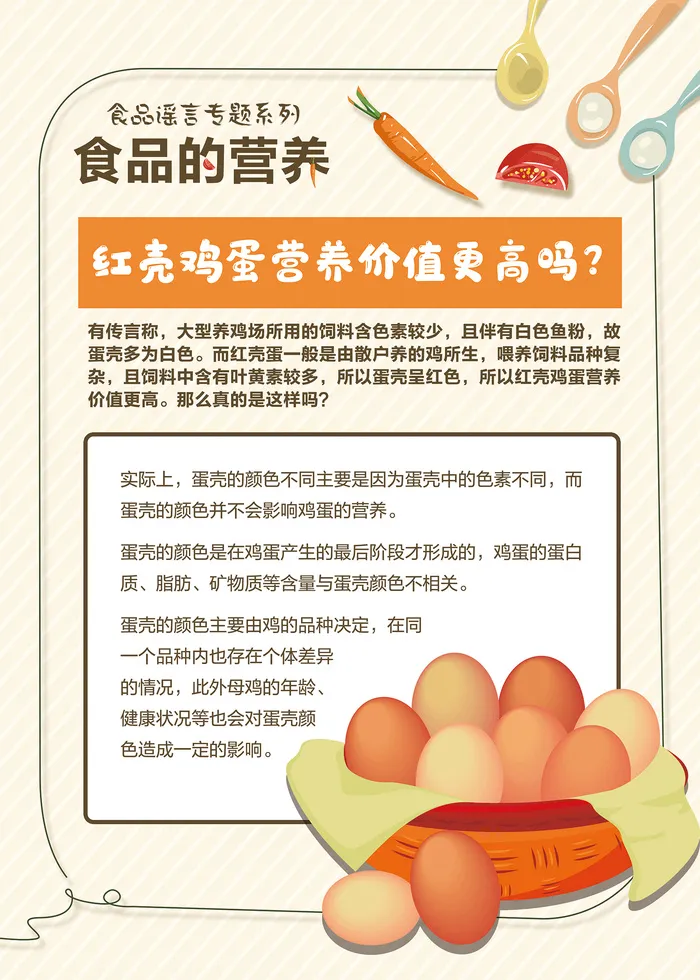 食品的营养科学辟谣知识海报