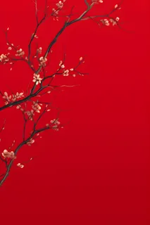 树枝简约红色背景 树枝简约红色背景
