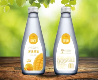 芒果果茶不干胶标签贴纸