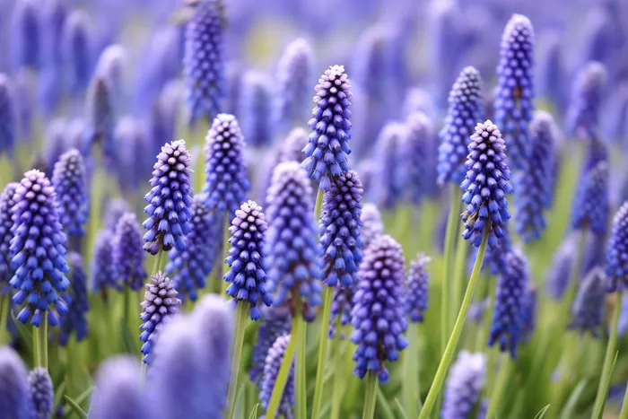 紫色葡萄花信子鲜花摄影图(4032x2688)