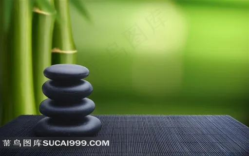 SPA静物背景--竹子和禅石 SPA静物背景--竹子和禅石