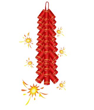 红色烟花爆竹免扣素材