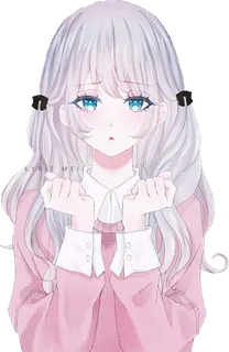 长发女孩粉色简笔画