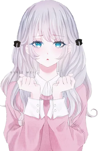 长发女孩粉色简笔画