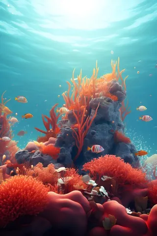 海洋生物海面阳光