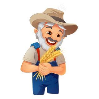 拾稻谷的农民伯伯小麦插画免抠