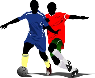 足球运动员踢球射门免抠