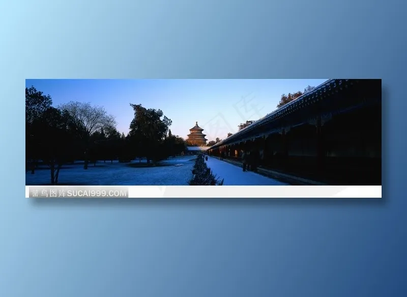 天坛·祈年殿-夕阳下的雪景