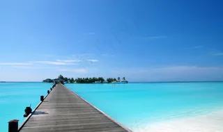 唯美海边码头风景图片