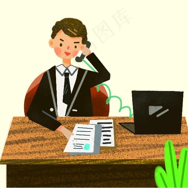 卡通人物线上招聘素材psd模版下载