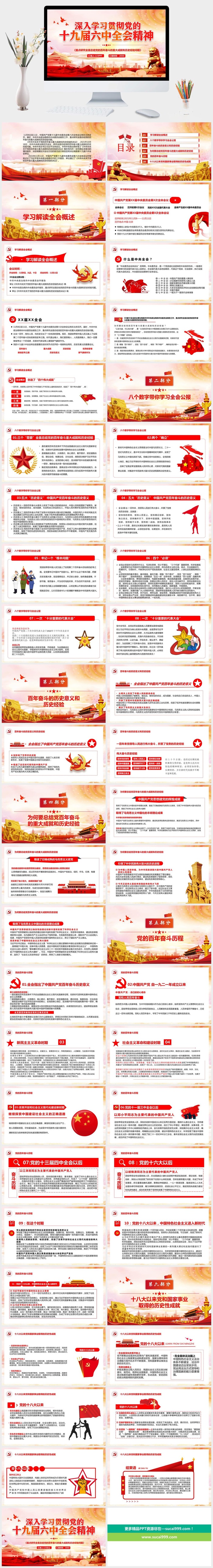 学习贯彻十九届六中全会PPT模板