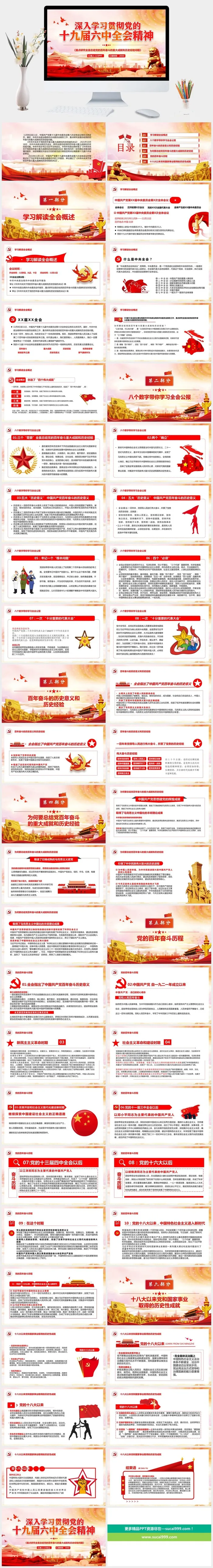 学习贯彻十九届六中全会PPT模板