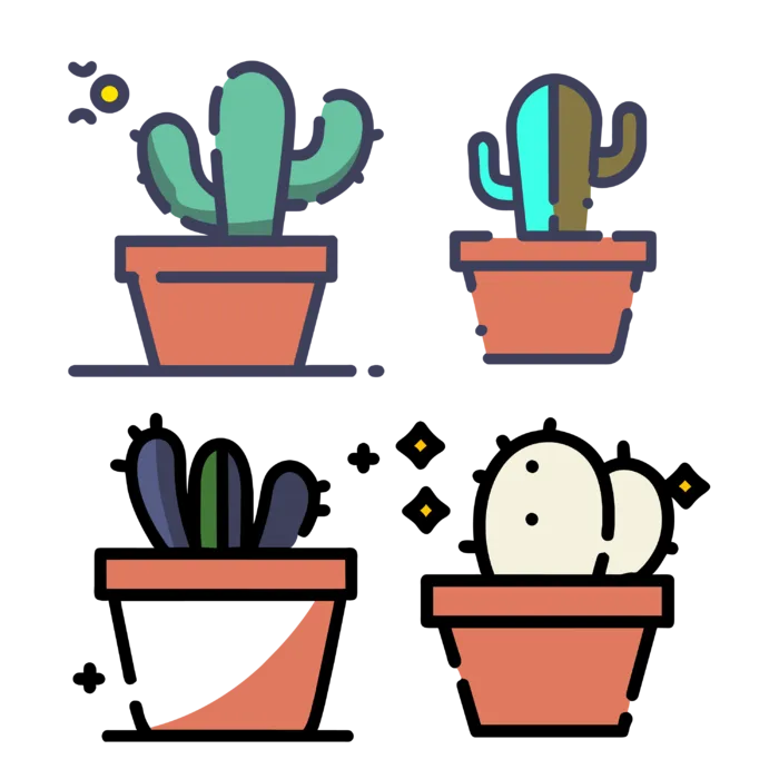 盆栽仙人掌矢量免扣素材ai矢量模版下载