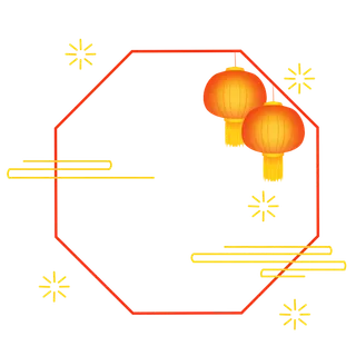 中国风中式传统祥云图案国潮古风边框云纹装饰元素PNG免抠素材图