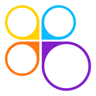 彩色分类流程四个圆形文本框主题