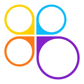 彩色分类流程四个圆形文本框主题