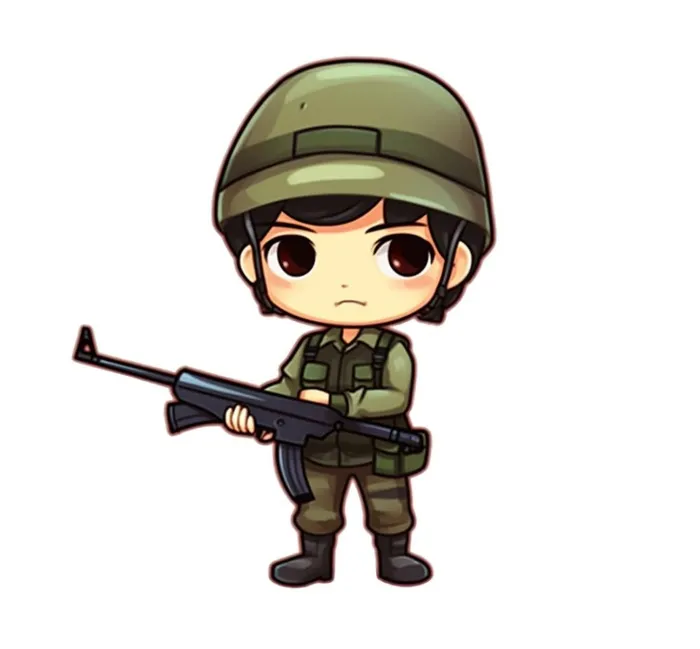士兵军人拿着枪卡通免抠(1104x1024)