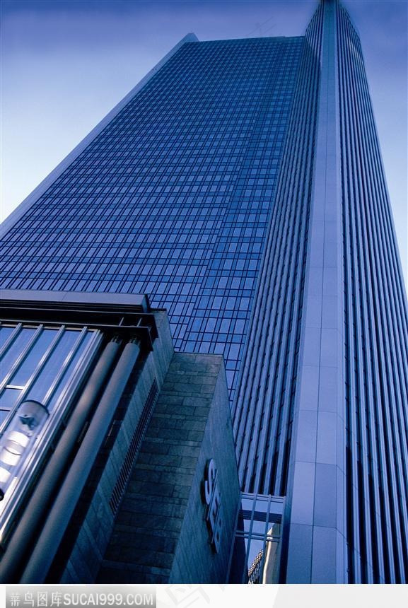 蓝色的摩天大楼