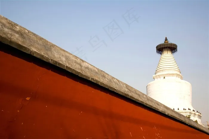 胡同白塔寺风景建筑北京风景