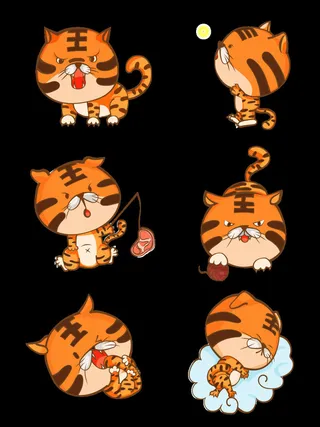 设计老虎卡通新年素材