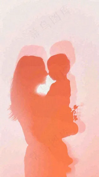 母亲节母婴粉色渐变投影意境节日，温馨