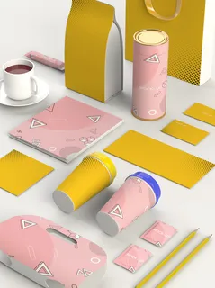 VI样机咖啡贴图包装logo样机